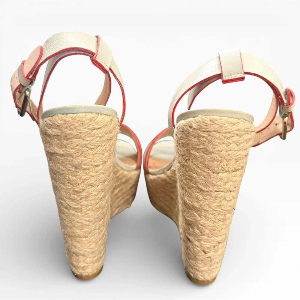 Pour‎ La Victoire Jaclyn Espadrille Wedge Heel Ankle Strap Sandal Leather 8.5